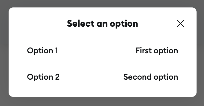 Selector UI example